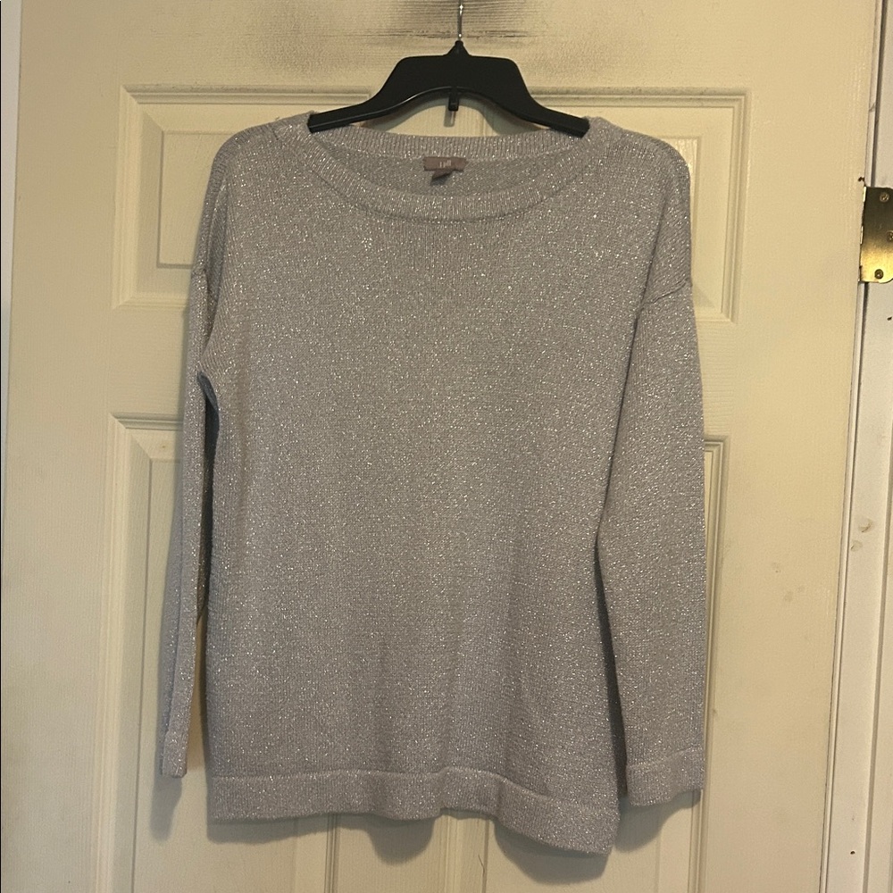 J. Jill Metallic Sweater Size XS Silver